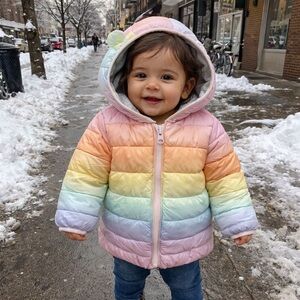BABY GAP Rainbow Bear Puffer